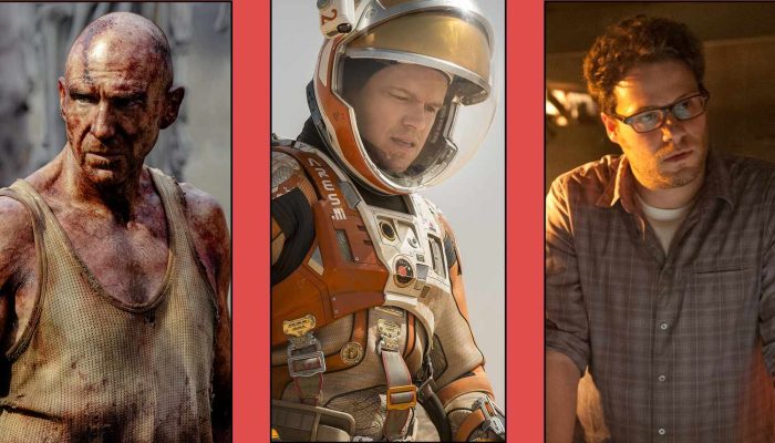 Ralph Fiennes as Dr. Ian Kelson in '28 Years Later'; Matt Damon as Mark Watney in 'The Martian'; Seth Rogen as himself in 'This Is the End'.
Credit: Sony Pictures Entertainment; Twentieth Century Studios; Columbia Pictures 
