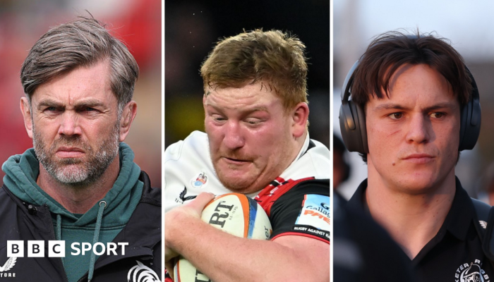 Image caption, Geoff Parling's Leicester and Tom Hooper's Exeter both shored up their Prem top-fo...