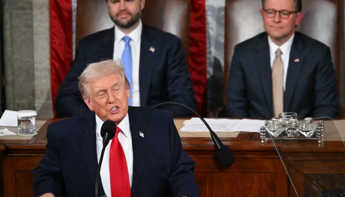 US President Donald Trump delivers the State of the Union address in the House Chamber of the US ...