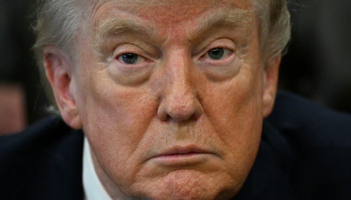 US President Donald Trump speaks after signing an executive order in the Oval Office of the White...