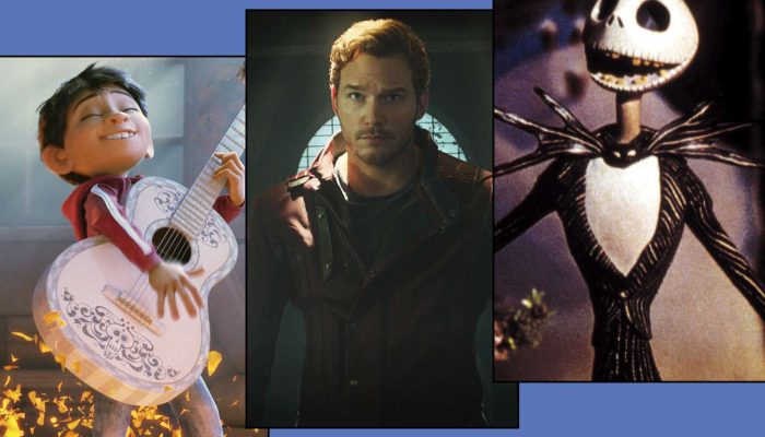 Miguel (voice: Anthony Gonzalez) in 'Coco'; Chris Pratt as Peter Quill in 'Guardians of the Galaxy'; Jack Skellington (voice: Chris Sarandon) in 'The Nightmare Before Christmas'.
Credit: Walt Disney Studios Motion Pictures/Courtesy Everett Collection (2); Buena Vista Pictures/Courtesy Everett Collection