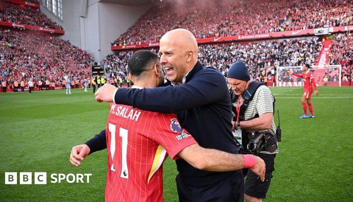 Image caption, Liverpool are facing a battle to secure Champions League qualification this season